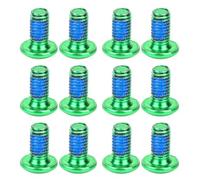 Angoily Vis de Plaquette de Frein VTT M5 X 10mm en Acier Titane Bleu | Fixation de Rotor à Six Boulons, Matériel de Remplacement Anticorrosion, Entretien Vélo, pour Amateurs et Propriétaires