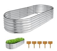 Angooni Jardinière surélevée galvanisée de 2,1 x 0,9 x 0,4 m, améliorée avec tiges de support en forme de X, kit de jardinière surélevée, lit surélevé pour planter des légumes, des fleurs, des fruits