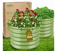 Angooni Lot de 2 lits de jardin surélevés galvanisés en métal profond, grands lits de jardin surélevés pour l'extérieur, pour légumes, fleurs, fruits