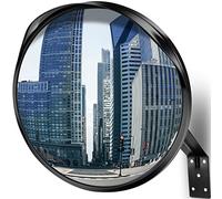 Angooni Miroir de circulation, 45 cm, miroir de sécurité, aide au stationnement, angle de vue grand angle réglable, miroir convexe pour garage (soutien intérieur et extérieur)