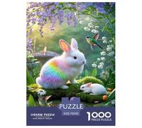 Angora Lapin 1000 Pieces Puzzle Mignon Puzzles Familiales Cadeau Jouets Défi 70x50cm/1000pcs