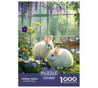 Angora Lapin Puzzles De 1000 Pièces pour Adultes Animaux Classiques Jeu D' Impossible, Art Adultes Enfants 38x26cm/1000pcs