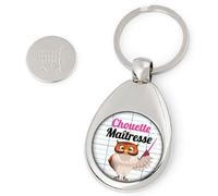 Angora Porte-clés Jeton de Caddie Maîtresse cadeau maîtresse original, idée cadeau fin d’année, merci maîtresse, petit cadeau femme