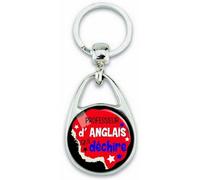 Angora - Porte-clés Professeur d'Anglais qui Déchire - Cadeau Prof Anglais Fin d'Année Anniversaire Retraite Brevet Bac - Métal - Fabriqué en France