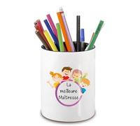ANGORA - Pot à crayons pour la meilleure maîtresse - idée cadeau pour maitresse d'école - fin d'année scolaire - Classique - Neutre
