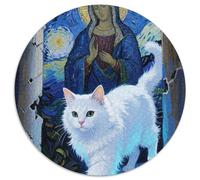 Angora Turque 1000 Pièces Animaux de Compagnie Puzzle Circulaire Jeu D'Intelligence Jeu Cadeau Unique Adultes Et Enfants Dès 14 Ans 1000pcs (67.5x67.5cm)