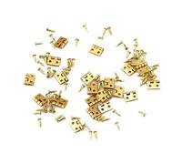 Angoter 20PCS Mini métal charnière d'or pour 1/12 Maison Miniature Meubles Laiton Charnière Maison de poupée Miniature Cabinet Placard