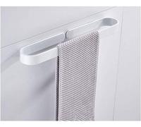 Angou Porte-serviettes sans perçage, Anneau porte-serviette, Montage mural, Accessoire de salle de bain, Aluminium, Étagère à chaussures autocollante/porte-poêle (Blanc, 60 cm)