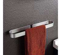 Angou Porte-serviettes sans perçage - Fixation murale - Accessoires de salle de bain - En aluminium - Pour étagère à chaussures / couvercle de casserole - Argenté - 40 cm