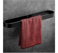 Angou Porte-serviettes sans perçage - Fixation murale - Accessoires de salle de bain - En aluminium - Pour étagère à chaussures / couvercle de casserole - Noir - 40 cm