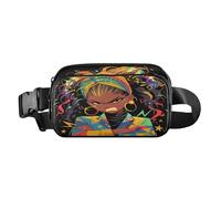 Angry African Girl Sac à bandoulière tendance pour femme et homme avec sangle réglable pour voyage, course à pied, randonnée, Fille africaine en colère, 1 size