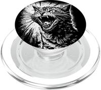 Angry Aggressive Hissing Cat Ready to Attack PopSockets PopGrip pour MagSafe