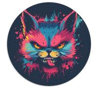 Angry Animauxs 1000 Pièces Puzzle Circulaire Matériaux Recyclés De l'art De La Décoration Moderne Adultes Et Enfants Dès 14 Ans 1000pcs (67.5x67.5cm)