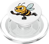 Angry Bee Jouant au Hockey sur Glace Dessin animé PopSockets PopGrip pour MagSafe