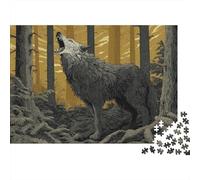 Angry Big Loup Chien -Style Sombre 1000pcs (75x50cm) Puzzles Adaptés Aux Adultes Et Aux Personnes Âgées De 14 Ans Et Plus