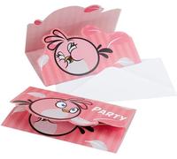 Angry Birds - Invitations pack de 6 SG27319 (taille unique) (Rose/Blanc)