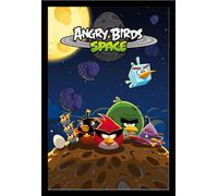Angry Birds - Poster - Vehicles Space + cadre amovible, Shinsuke® Maxi MDF noir, vitre acrylique