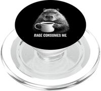 Angry Capybara Rage Consumes Me Funny Retro Coffee PopSockets PopGrip pour MagSafe