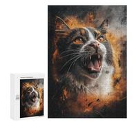Angry Cat Art Print Puzzle 1000 Pièces Educa Jouet en Bois Cadeau Unique Décoration Intérieure Jeu Éducatif Challenge Toy Adultes Et Enfants À Partir De 14 Ans 300 PCS