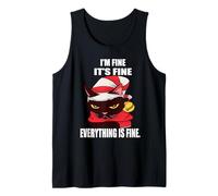 Angry Cat I'm Fine It's Fine Everything is Fine Christmas Débardeur