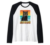 Angry Cat Leave Me Alone Vêtements rétro pour Femme Manche Raglan