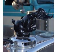 Angry Duck Décoration de capot en métal chromé 3D pour voiture, bureau (noir)