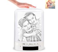 Angry Egg Boy Lampe de chevet tactile - lampe de chevet avec photo peint à la main personnalisée, haut-parleur Bluetooth et port de charge USB rapide, lumière d'ambiance réglable blanc chaud/colorée