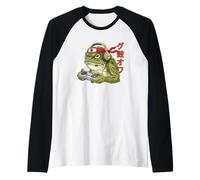 Angry Frog Gamer Drapeau Japonais Bandana Rétro Controller Game Manche Raglan