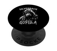 Angry Gorilla Face Growling Scary Silverback Gorilla PopSockets PopGrip Adhésif