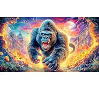 Angry Gorille Breaking Through Wall Puzzle pour Adultes 1000 pièces - Papier recyclé Jeu Stimulant Décoration Murale & Cadeau 38x52/1000pcs