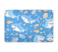 Angry Great - Housses de matelas à langer douces, absorbantes et respirantes pour bébé garçon et fille, motif poisson blanc, bleu ciel, 132,1 x 86,4 cm (L x l)