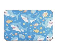 Angry Great White Shark Sky Blue Summer Tapis rafraîchissant pour chiens pour lapins chats en plein air Manta fria para perros M