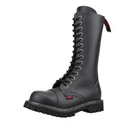 Angry Itch - 14-Trous Gothique Punk Cuir Noir Rangers avec Zip - Pointures 36-48 - Fabriquée en EU!, EU-Größe:EU-45