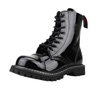 Angry ITCH Bottes Army Ranger à 8 trous en cuir verni avec embout en acier EU 36-48, Noir , 40 EU