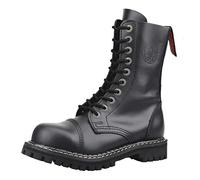 Angry ITCH Bottes en cuir style militaire à 10 trous avec embout en acier EU36-48, Noir , 41 EU