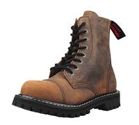 Angry ITCH Bottes vintage en cuir armée à 8 trous marron avec embout en acier EU36-48, marron, 41 EU