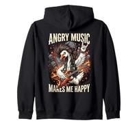 Angry Music Make Me Happy Chaos Punk Goose Metalhead Sweat à Capuche