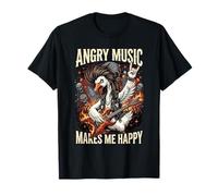 Angry Music Make Me Happy Chaos Punk Goose Metalhead T-Shirt