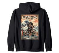 Angry Music Make Me Happy Chaos Punk Teckel Metalhead Sweat à Capuche