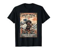 Angry Music Make Me Happy Chaos Punk Teckel Metalhead T-Shirt