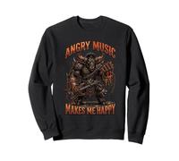 Angry Music Makes Me Happy Funny Metal Minotaure Demon Sweatshirt
