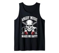 Angry Music Makes Me Happy Skull Rocker Squelette Metalhead Débardeur