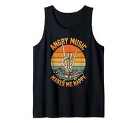 Angry Music Makes Me Happy Squelette rétro Rock on Débardeur