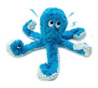 Angry Octopus Dog Toy, Tough Dog Toys with Squeaker & Food-Dispensing Tentacles, Jouets Robustes à mâcher, Jouet interactif couineur pour Chien, Pieuvre Bleue froissée, Jouet interactif pour Chien