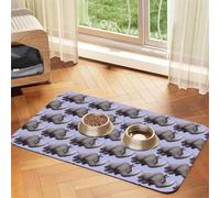 Angry Rhino Impression Tapis d'alimentation pour chiens, chats, animaux domestiques, nappe en cuir absorbant 60 x 40 cm