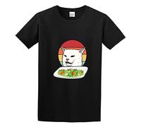 Angry Yelling At Confused Cat At Dinner Table Meme Funny Men's T-Shirt Unisex Black Men Tees M