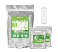 Angtai JN Capsules Vides Végétales Séparées Taille 1 (1000 unités), Gélules vides à Remplir, Compatible avec la Machine de Remplissage de Capsules 1