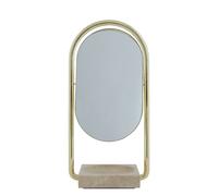 ANGUI Miroir de Table Or/Travertin