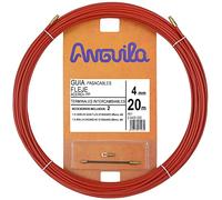 Anguila Guide passe-câble ruban acier embouts interch. rouge Ø4 mm 20 m | Robuste pour travaux intensifs, faible effet mémoire et bonne torsion ; embouts interchangeables ; 2 accessoires inclus