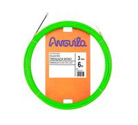 Anguila Max 7.3300.006 Guide Passe-câble spécial Tubes Polyester tressé monofilament 3 mm 6 mètres et bornes Fixes avec Ruban, Vert